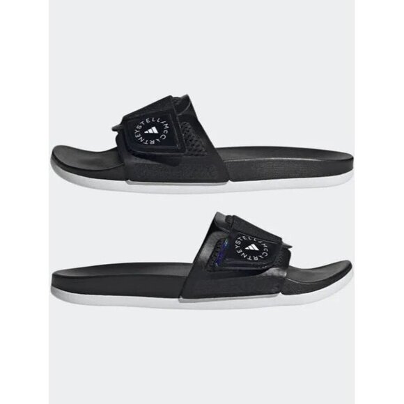 Adidas by Stella Mccartney Black Velcro Slides size 9 - Picture 1 of 5